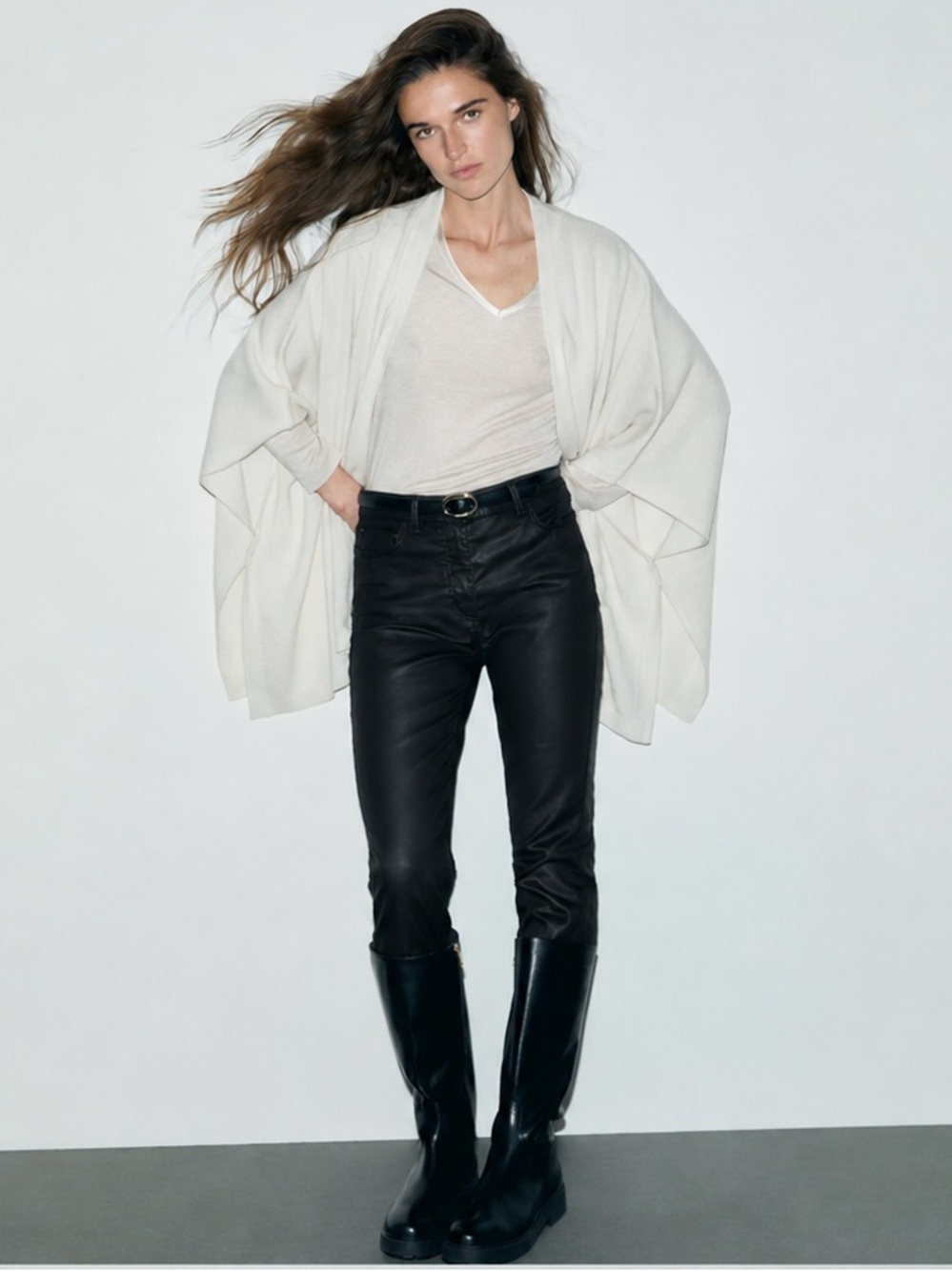 Gerard Darel Black Skinny Leather-Look Jeans - 42